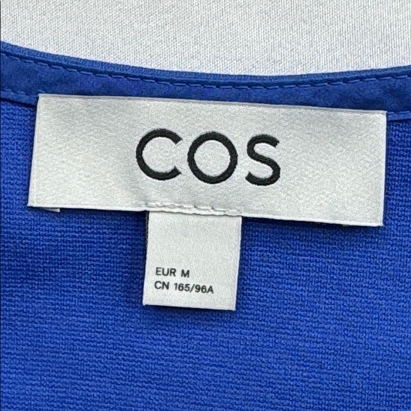 COS Flared Zip-Up Midi Dress Women M Blue Minimalist Modern Staple Sleeveless - Picture 7 of 9